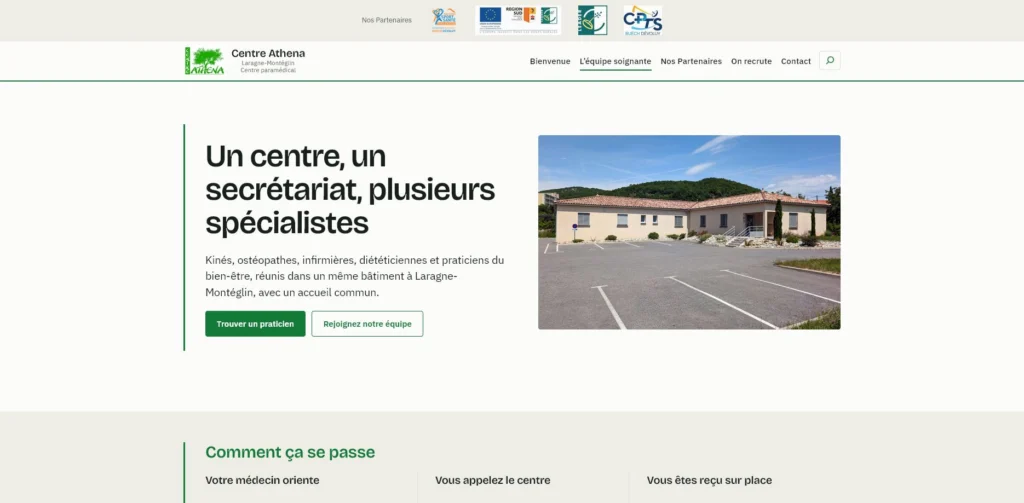 Capture d’écran du site Centre Athena